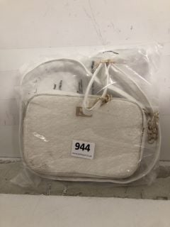 NEWLOOK CROSSHATCH WHITE LEATHER BAG