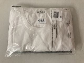 HUGO BOSS 3 PACK WHITE GREY AND BLACK TEE PACK SIZE L