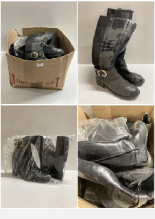 BOX OF FOOTWEAR IN VARIOUS SIZES AND DESIGNS