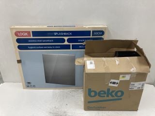 BEKO DAVLUMBAZ COOKER HOOD MODEL HCF61620X AND A LOGIK STAINLESS STEEL SPLASHBACK