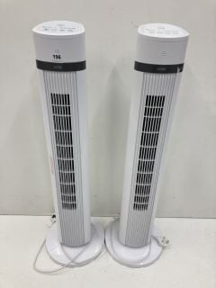 TWO LOGIK TOWER FANS MODEL L10TFW23