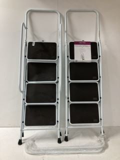 2 X HOME VIDA 4 STEP LADDER WITH RAILS