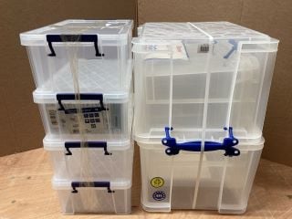 QTY OF PLASTIC STORAGE BOXES