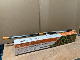 2 X GARDEN TOOLS INC YARDFORCE CORDLESS POLE HEDGE TRIMMER