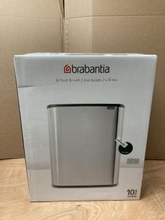 BRABANTIA BO TOUCH BIN - 2 X 30L INNER BUCKETS (MATT STEEL FINGERPRINT PROOF) LARGE WASTE/RECYCLING KITCHEN BIN - SOFT-TOUCH RRP: £151