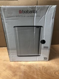 BRABANTIA BO TOUCH BIN - 2 X 30L INNER BUCKETS (MATT STEEL FINGERPRINT PROOF) LARGE WASTE/RECYCLING KITCHEN BIN - SOFT-TOUCH RRP: £151