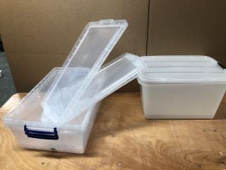 QTY OF PLASTIC STORAGE CONTAINERS