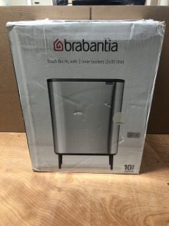 BRABANTIA BO TOUCH BIN - 2 X 30L INNER BUCKETS (MATT STEEL FINGERPRINT PROOF) LARGE WASTE/RECYCLING KITCHEN BIN - SOFT-TOUCH RRP: £151