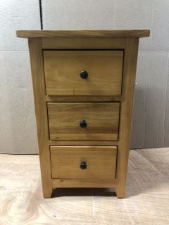 HALLOWOOD BEDSIDE TABLE WITH 3 DRAWERS