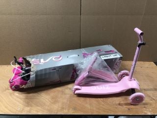 2 X ZINC PINK SCOOTERS INC LIGHT UP JUNIOR V-FLEX