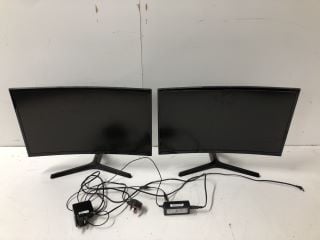 2 X COMPUTER MONITORS SAMSUNG LC24F396FHUXEN (BROKEN)