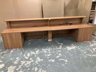 LONG WORK DESK WITH POWER OUTLETS