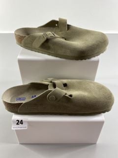 BIRKENSTOCK BOSTON IN PANDA KHAKI UK SIZE 7