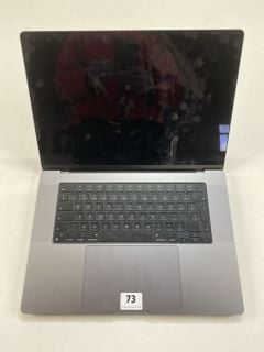 APPLE MACBOOK PRO 512GB LAPTOP IN SPACE GREY: MODEL NO A2485 (NO BOX NO CHARGER) (SCREEN FAULT). M1 CHIP, 16GB RAM,   [JPTN41785]