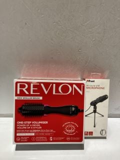 2 REVLON SALON HAIR DRYER AND VOLUMISER BRUSH & TRUST ALL-ROUND USB MICROPHONE