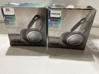 2 X PHILIPS TV LISTENING HEADHPHONES