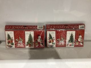 QTY OF ASSORTED CHRISTMAS CARDS MONEY WALLETS