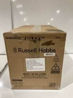 RUSSELL HOBBS BUILT IN 20 LITER BLACK TOUCH CONTROL DIGITAL MICROWAVE & GRILL RRP £150