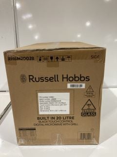 RUSSELL HOBBS BUILT IN 20 LITER BLACK TOUCH CONTROL DIGITAL MICROWAVE AND GRILL RRP £150