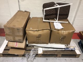 PALLET OF ASSORTED ITEMS TO INCLUDE BRIXTON STOOL BROWN