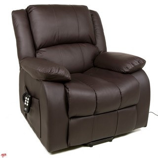 CARECO CHOCOLATE LEATHER MAXI COMFORT OASIS RISER RECLINER RRP £1201