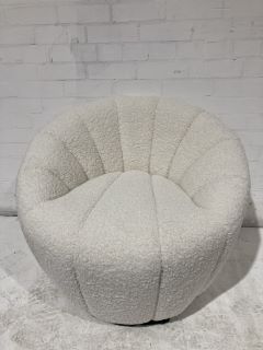 HOMEBASE CREAM BRODY BOUCLE TUB ARMCHAIR 69.6 X 81 X 76CM