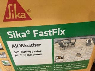 PALLET OF ASSORTED ITEMS TO INCLUDE SIKA FAST FIX ALL WEATHER SELF SETTING PAVING COMPOUND