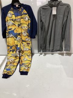 BOX OF CHILDREN'S CLOTHING TO INCLUDE DESPICABLE ME ONESIE SIZE 10 YEARS