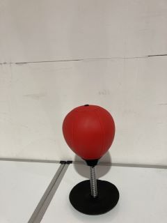 BOX OF ASSORTED ITEMS TO INCLUDE SMALL STAND UP RED BOXING BALL