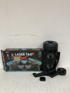 BOX OF ASSORTED ITEMS TO INCLUDE ELECTRONIC LASER TAG