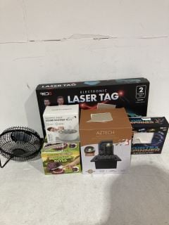 BOX OF ASSORTED ITEMS TO INCLUDE ELECTRONIC LASER TAG