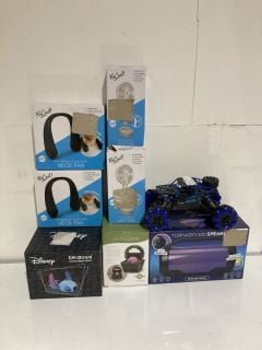 BOX OF ASSORTED ITEMS TO INCLUDE TABLETOP LED FOUNTAIN