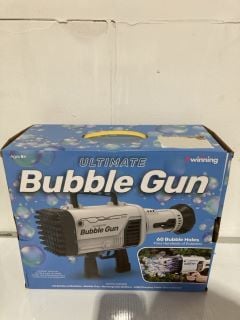 BOX OF ASSORTED ITEMS TO INCLUDE BUBBLE GUN WITH 60 BUBBLE HOLES