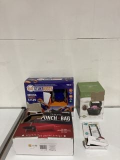 BOX OF ASSORTED ITEMS TO INCLUDE TABLETOP LED FOUNTAIN