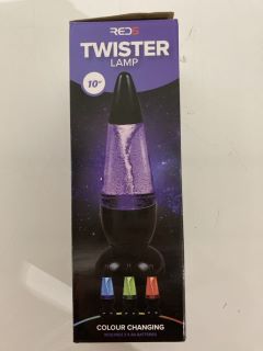 BOX OF ASSORTED ITEMS TO INCLUDE REC5 TWISTER LAMP 10 INCH