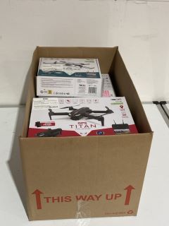 BOX OF ASSORTED ITEMS TO INCLUDE GPS TITAN FPV DRONE