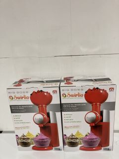 2 X SWIRLIO FROZEN FRUIT DESSERT MAKER RRP £140