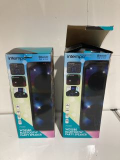 2 X INTEMPO PAIR AND PLAY WIRELESS BLUETOOTH PARTY SPEAKER RRP £150