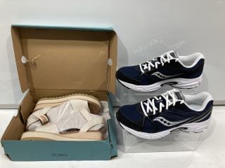 A BOX TO INCLUDE SAUCONY UNISEX RIDE MILLENIUM UK MENS 7 AND WOMENS 7.5