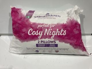 A BOX TO INCLUDE SLUMBERDOWN MEDIUM SUPPORT SET OF 2 PILLOWS