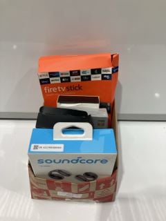 A BOX TO INCLUDE FIRETV STICK, SOUNDCORE EARBUDS