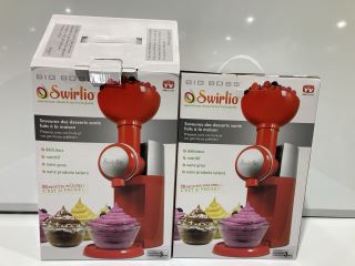 2X BIG BOSS SWIRLIO FROZEN FRUIT DESSERT MAKER