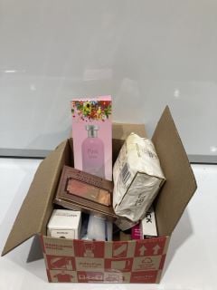 A BOX TO INCLUDE IMPERIAL LEATHER BAR SOAP, PINK LIES PERFUME