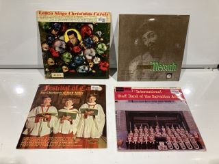 A BOX OF RECORDS TO INCLUDE THE SALVATION ARMY, LANZA SINGS CHRISTMAS CAROLS