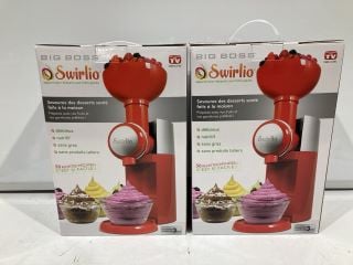 2X BIG BOSS SWIRLIO FROZEN FRUIT DESSERT MAKER