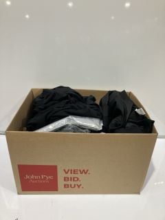 A BOX TO INCLUDE LARGE BLACK BOMBER JACKET MENS