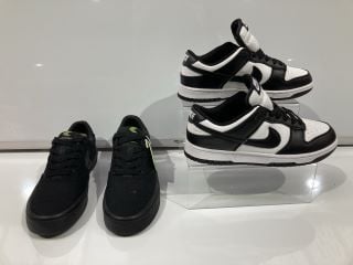 NIKE DUNK LOW RETRO WHITE/BLACK UK 6 AND CARIUMA NAIOCA ALL BLACK CANVAS ASH GREY LOGO SNEAKER RRP £159