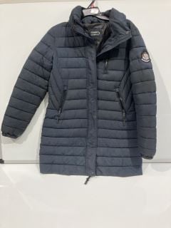 WOMENS SUPERDRY NAVY COAT SIZE REGULAR