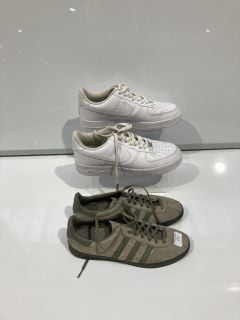 ADIDAS BROOMFIELD GREEN UK 9.5 AND NIKE AIR WHITE UK 10