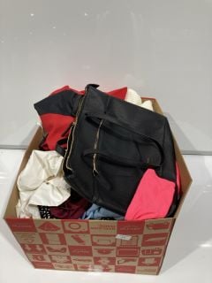 A BOX TO INCLUDE A WOMENS WHITE RAINCOAT